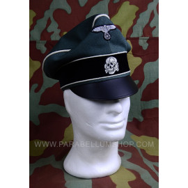 WW2 German officer Waffen SS Crusher cap -gabardine wool and leather visor - Erel by Robert Lubstein